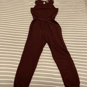 Burgundy Sleeveless Jumpsuit